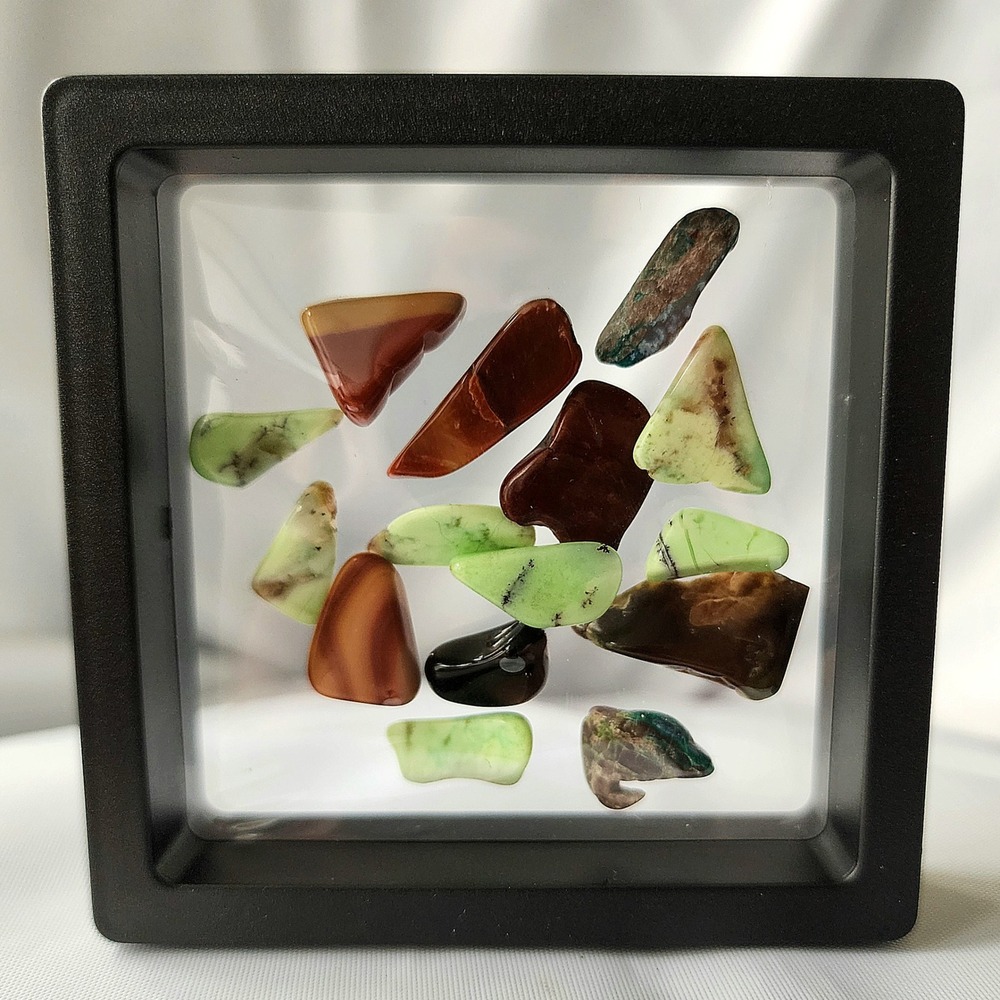 Gemstones Lot Chrysoprase‎ Jasper Obsidian Malachite Natural Stone Collection